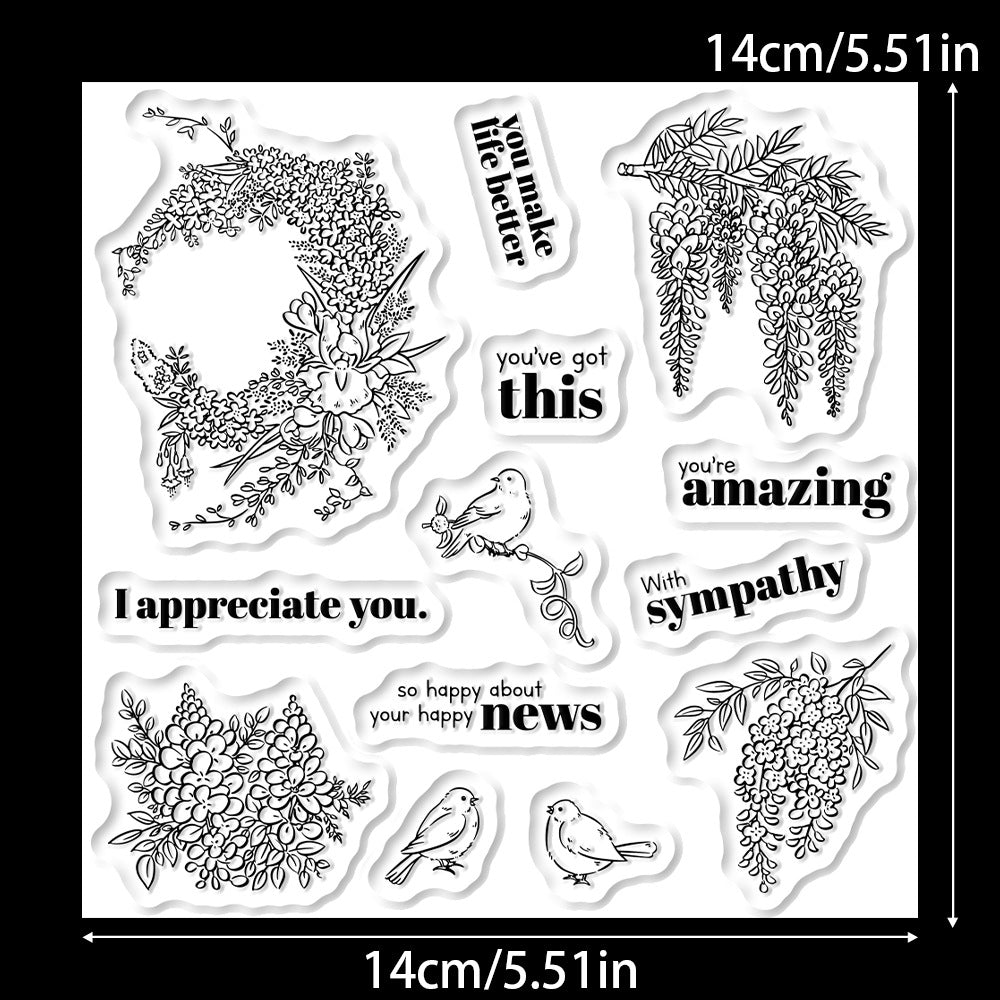 Wisteria Flowers Clear Stamps