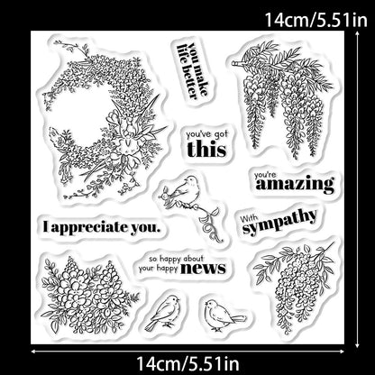 Wisteria Flowers Clear Stamps