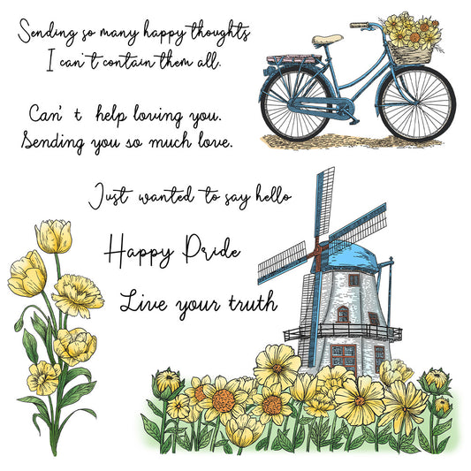 Spring Windmill Clear Stamps