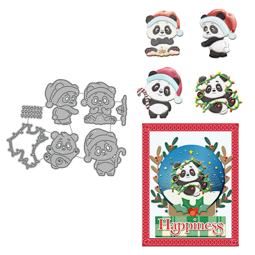 Christmas Panda Metal Cutting Dies