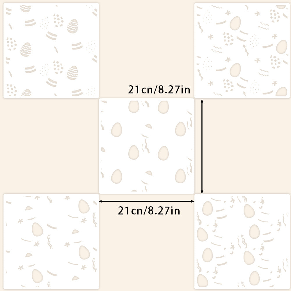 5 PCS Easter Eggs Pattern DIY Painting Hollow Stencil
