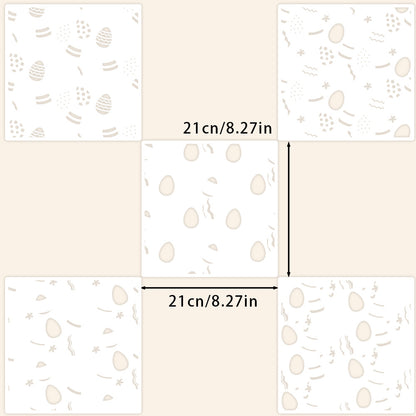 5 PCS Easter Eggs Pattern DIY Painting Hollow Stencil