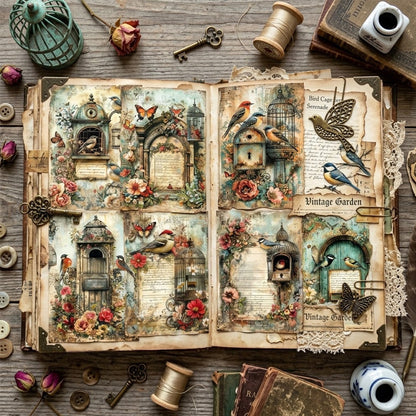A5 Vintage Birds Journal Scrapbook Paper