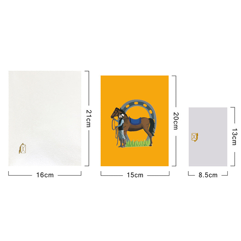 3D Creative Equestrian Competition Pop-Up Card