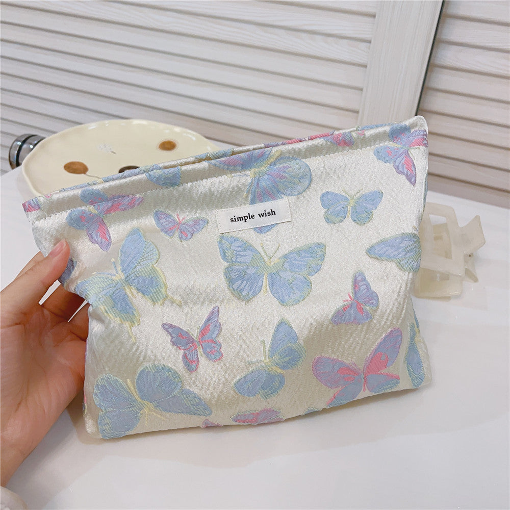 Butterfly Jacquard Canvas Cosmetic Bag