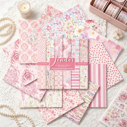 24PCS 6" Floral Scrapbook Paper & Cardstock