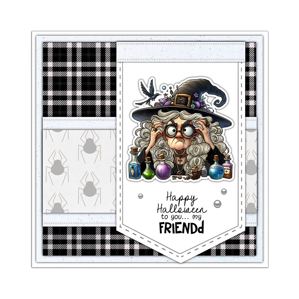 Halloween Witch Kitten Dies & Stamps Set