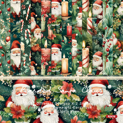 24PCS 6" Bearded Santa Claus Scrapbook Paper & Cardstock