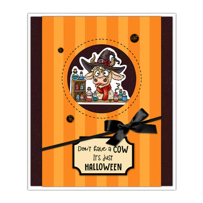 Halloween Cute Cow Dies & Stamps Set