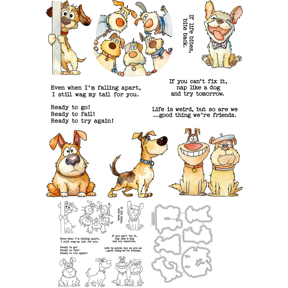 Naughty Dogs Dies & Stamps Set