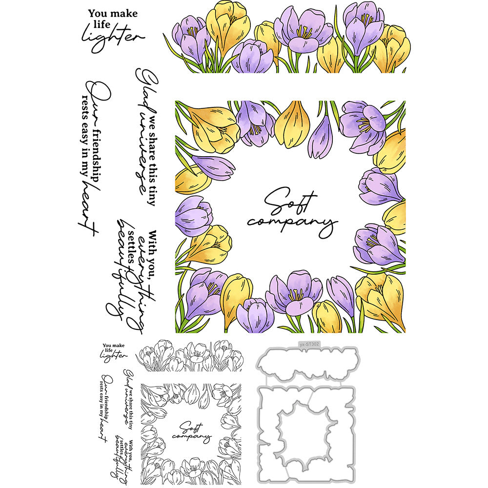 Saffron Wreath Dies & Stamps Set