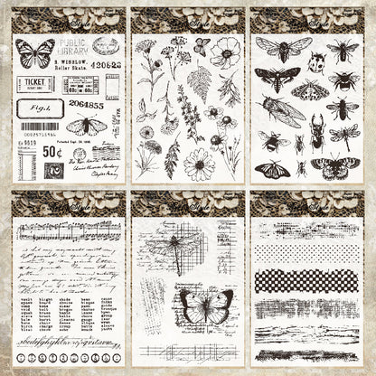 Retro Background DIY Scrapbook Clear Stamps