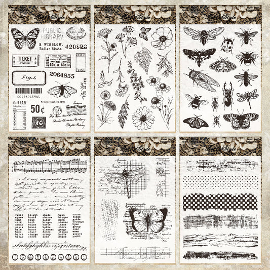 Retro Background DIY Scrapbook Clear Stamps