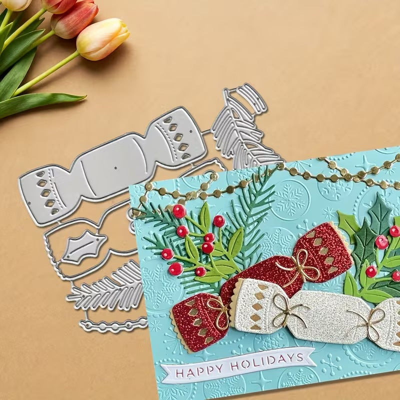 Christmas Candy Foliage Metal Cutting Dies