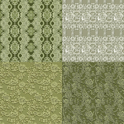 24PCS 6" Green Lace Scrapbook Paper & Cardstock