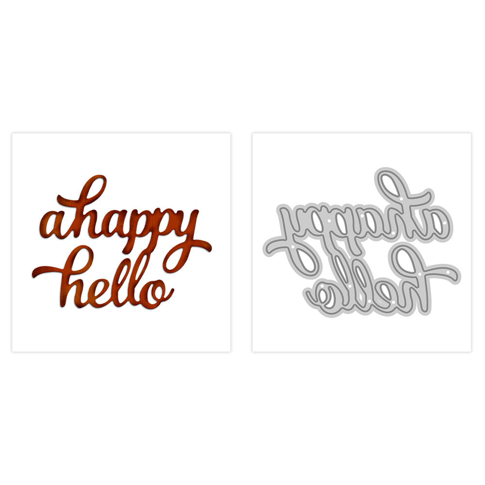 "A Happy Hello" Phrase Metal Cutting Dies