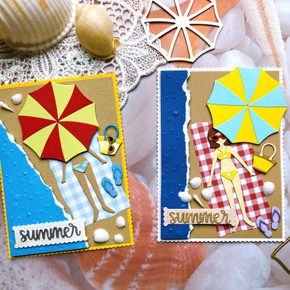 Girl's Beach Vacation Metal Cutting Dies