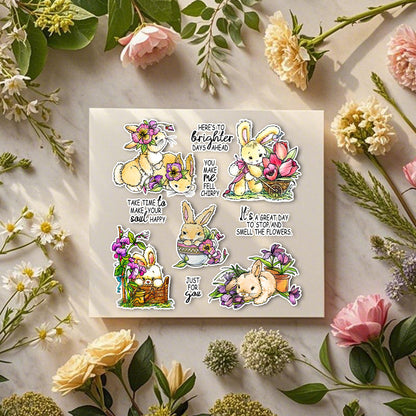 Flower Bunny Clear Stamps