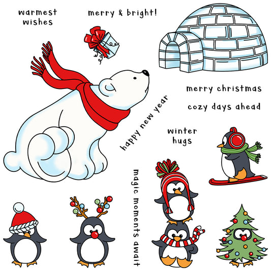 Polar Bears and Penguins Dies & Stamps Set
