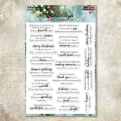Christmas Theme DIY Decorative Journal Clear Stamps