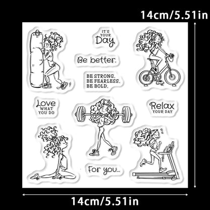 Fitness Girl Dies & Stamps Set