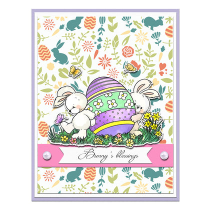 2 PCS Easter Theme Pattern DIY Painting Hollow Stencil
