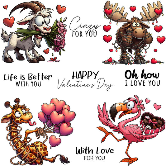 Valentine Animals Dies & Stamps Set