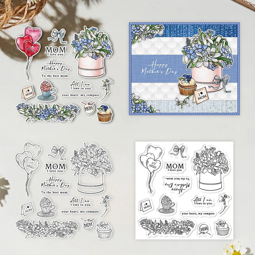 Happy Mother's Day Flowers Clear Stamps