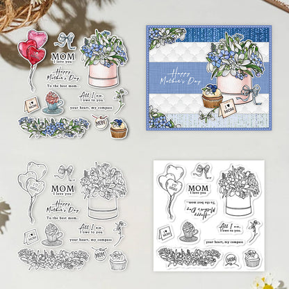 Happy Mother's Day Flowers Clear Stamps