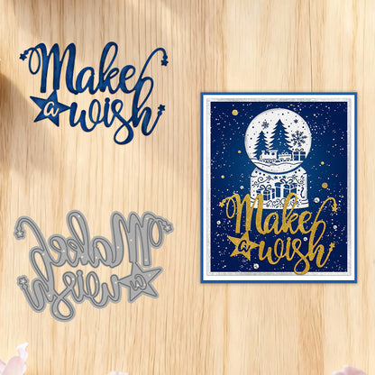 "Make Wish" Words Metal Cutting Dies
