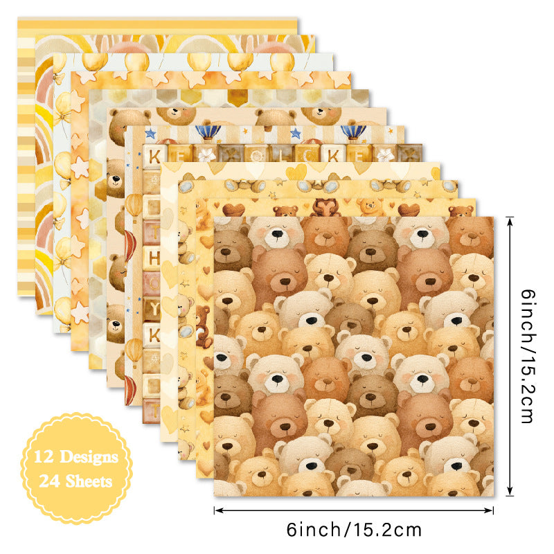 24PCS 6" Mellow Scrapbook Paper & Cardstock