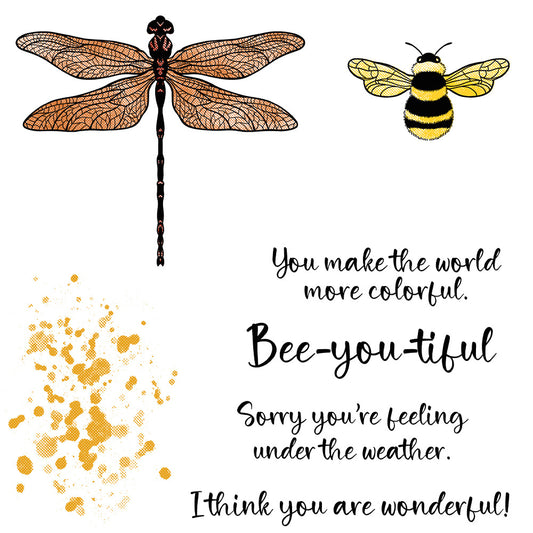 Dragonfly Bee Dies & Stamps Set