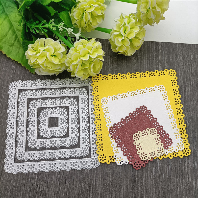 Stackable Square Lace Frame Cutting Dies