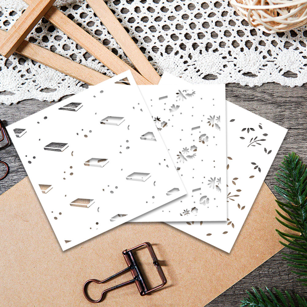 3 PCS Creative Patterns DIY Painting Hollow Stencil