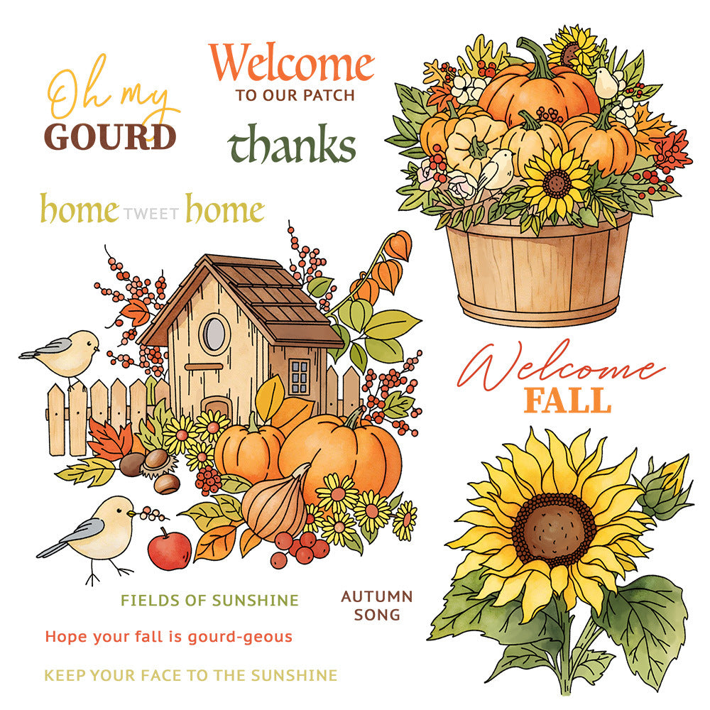 Autumn Bird House Dies & Stamps Set