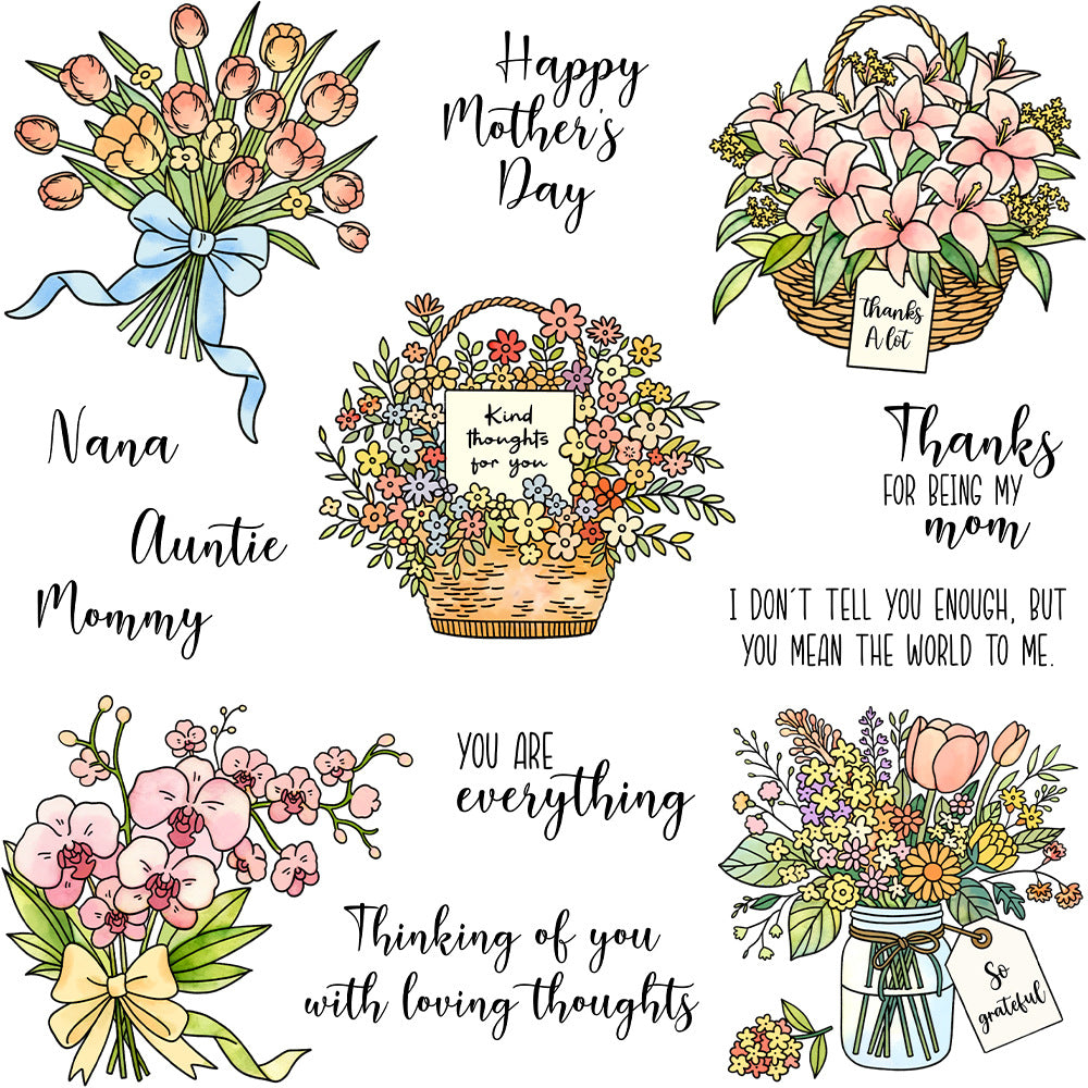Bouquets and Flower Baskets Clear Stamps