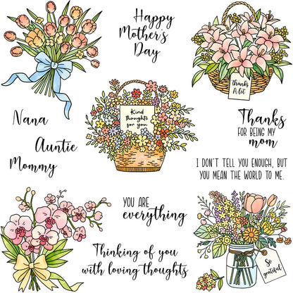 Bouquets and Flower Baskets Clear Stamps