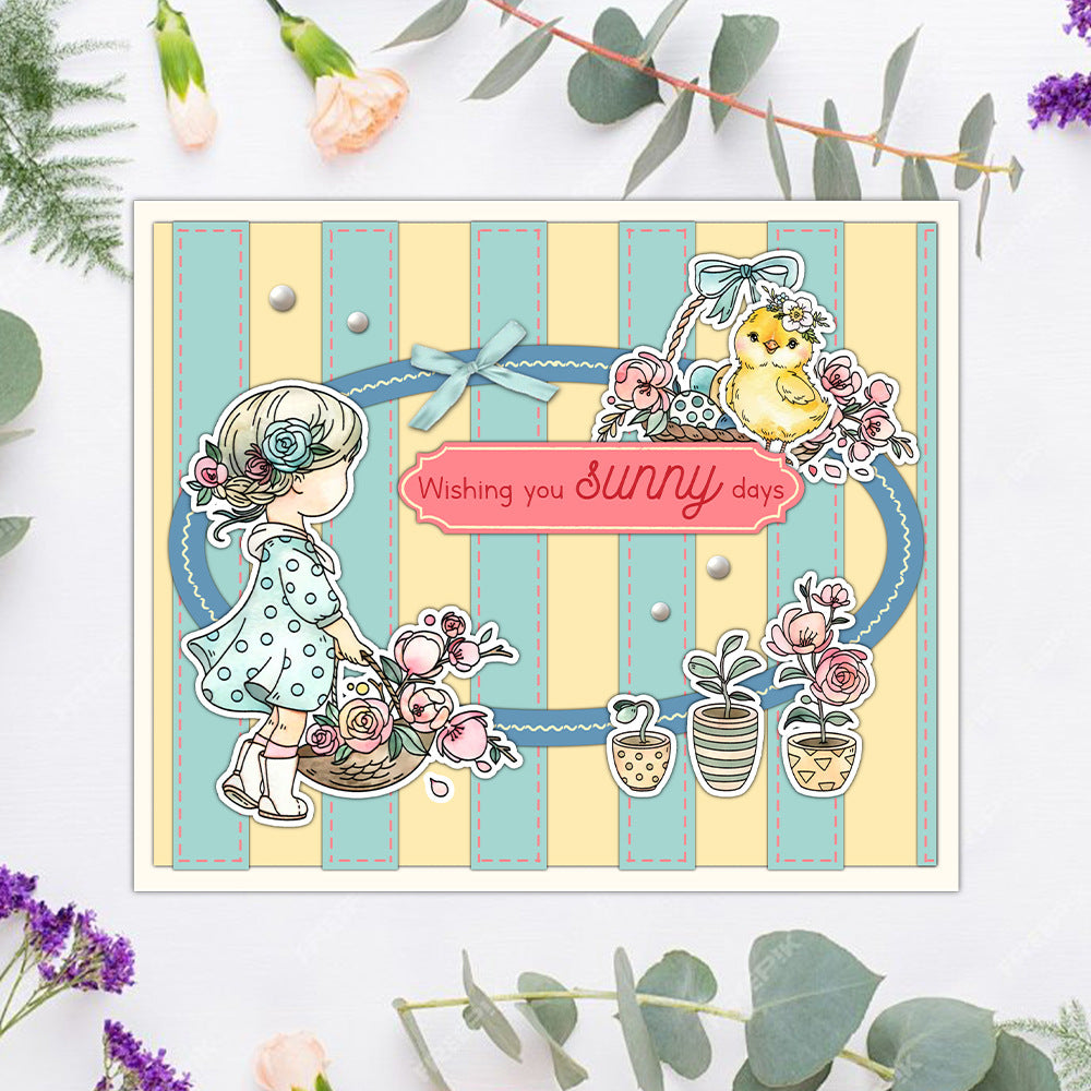 Cute Little Girl Clear Stamps