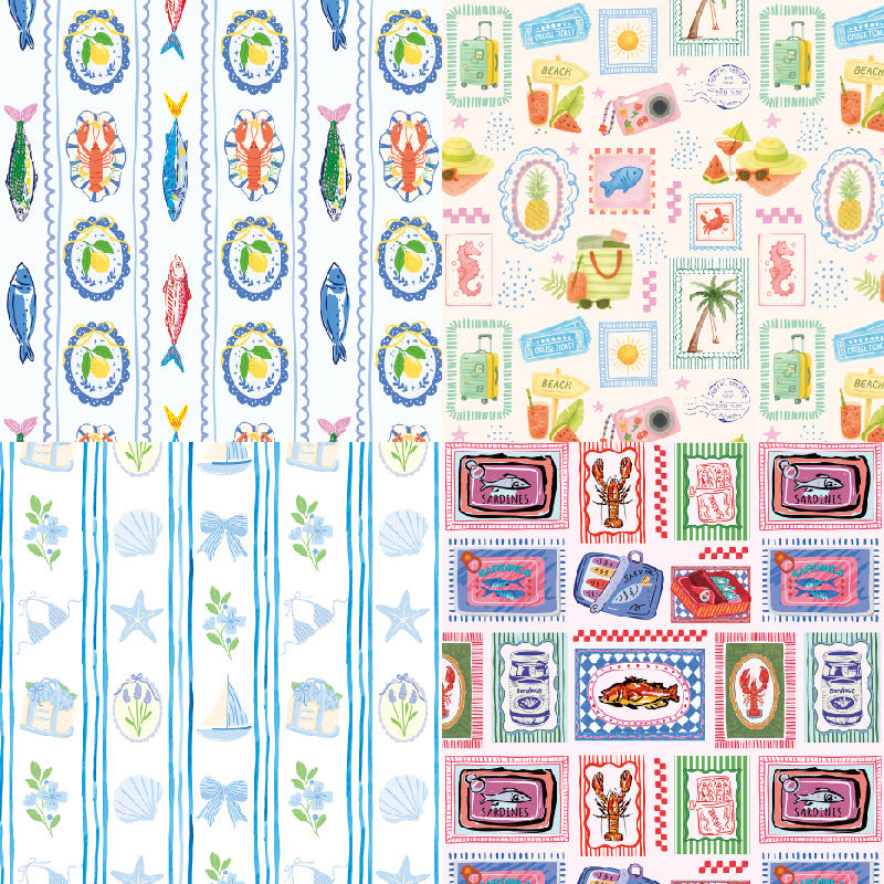 24PCS 6" Seafood Scrapbook Paper & Cardstock