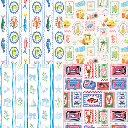 24PCS 6" Seafood Scrapbook Paper & Cardstock