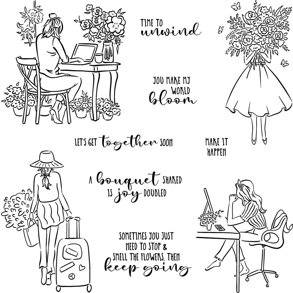 Girl's Daily Life Clear Stamps