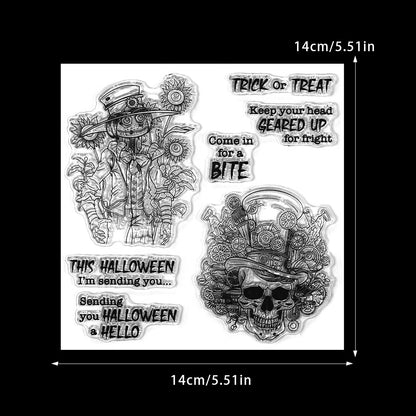 Halloween Mechanical Skull Dies & Stamps Set
