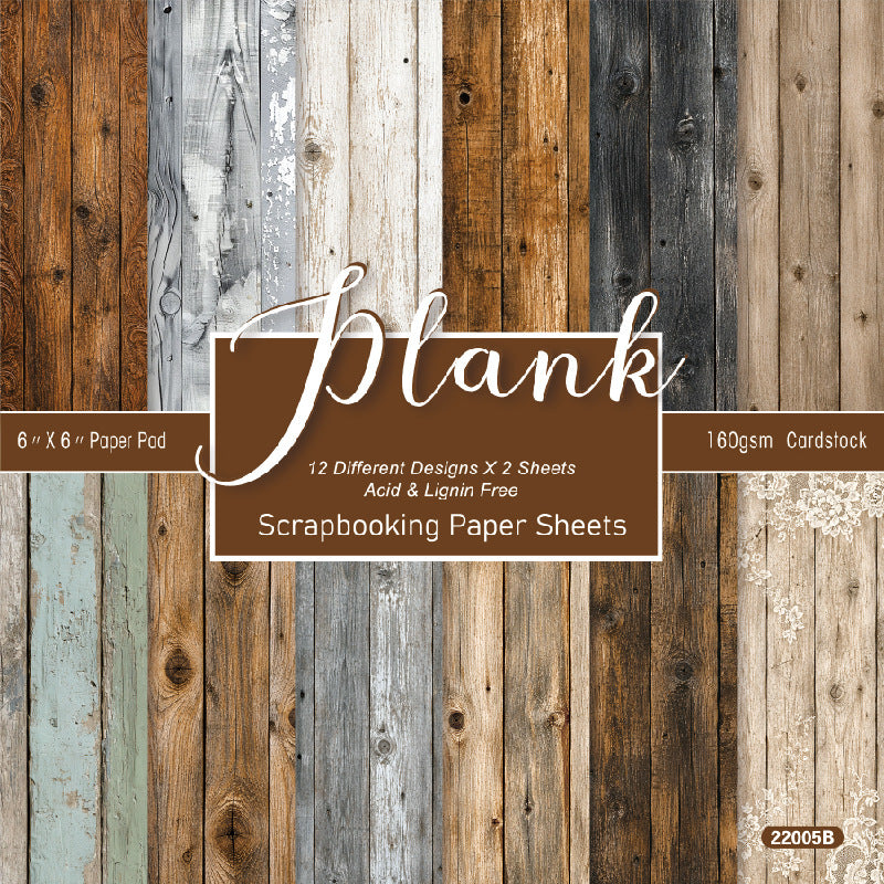 24PCS 6" Plank Scrapbook Paper & Cardstock