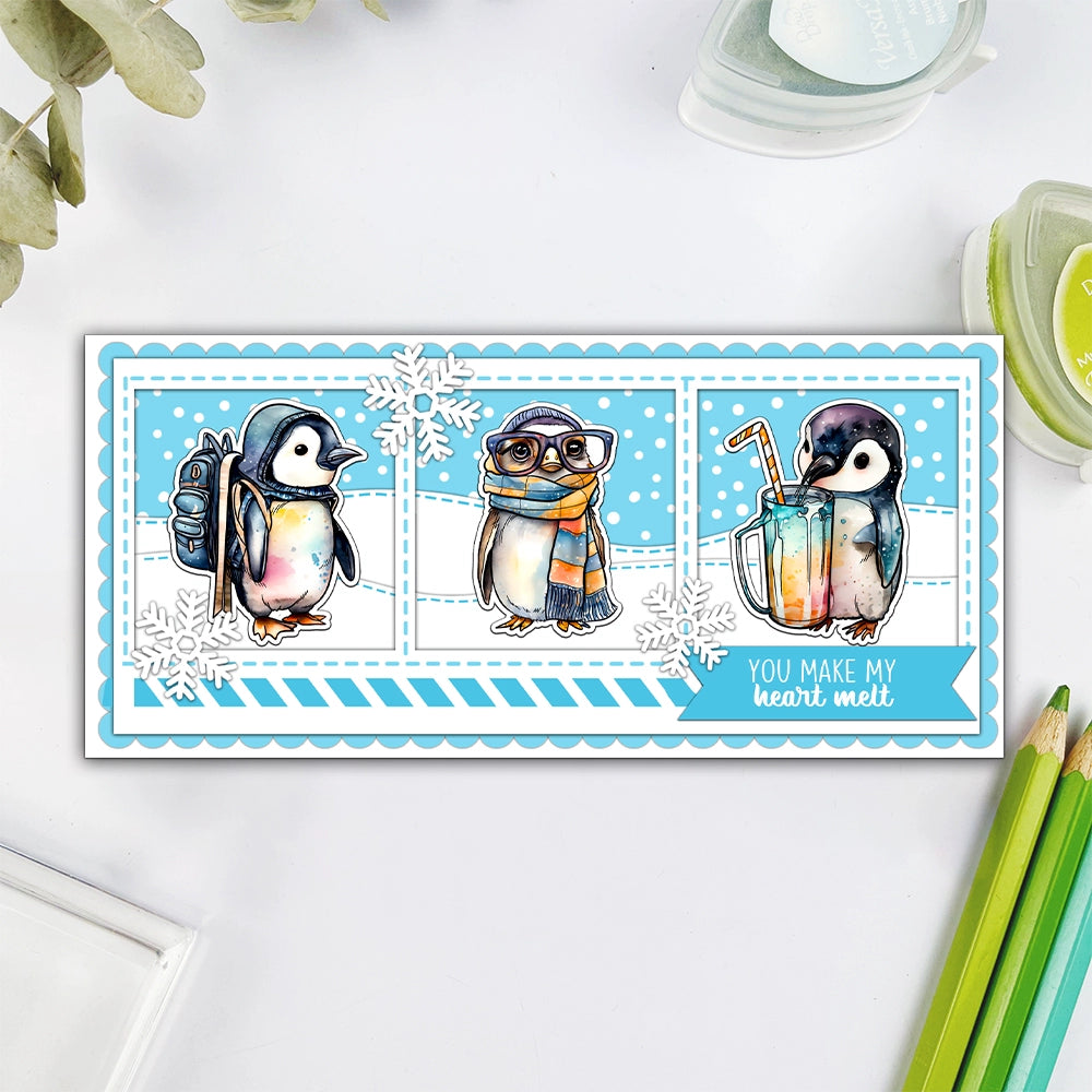 Cute Little Winter Penguin Dies & Stamps Set