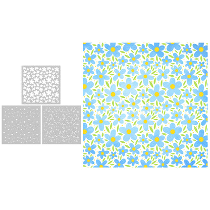 3 PCS Flower Pattern DIY Painting Hollow Stencil