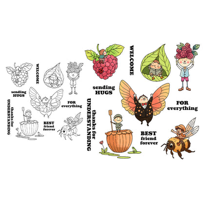 Plum and Little Man Clear Stamps