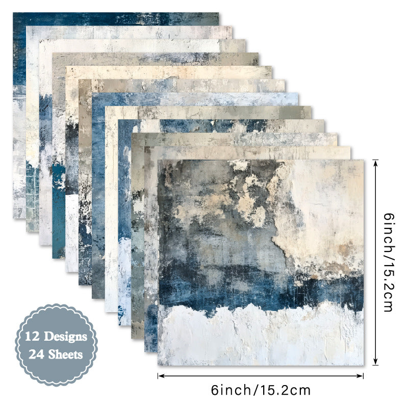 24PCS 6" Fracture Scrapbook Paper & Cardstock