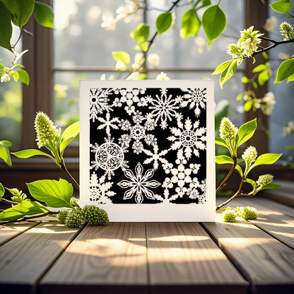 Snowflake Pattern DIY Painting Hollow Stencil