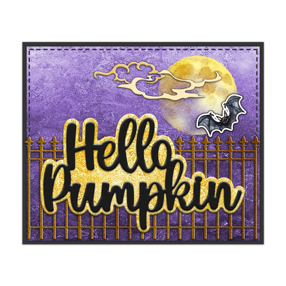 "Hello Pumpkin" Words Metal Cutting Dies