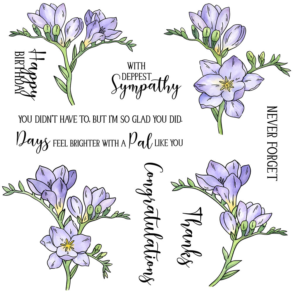 Pretty Freesia Dies & Stamps Set